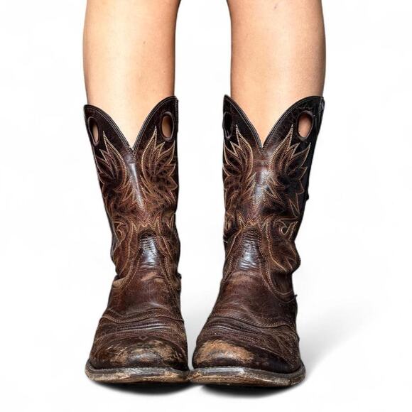 Ariat Dark Chocolate Brown Heritage Western Learher Cowboy Boots Size 9D Mexico